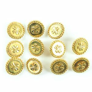 Chanel Vintage Clover Button Gold Button Set Of 11 Buttons Gold Women's